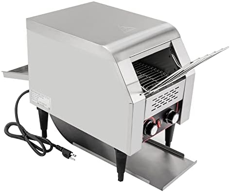 150 Slices/Hour Commercial Conveyor Toaster, 1300W Stainless Steel Heavy Duty Industrial Toasters w/Three-ring Heating Tubes, Countertop Electric Restaurant Equipment for Bun Bagel Bread Baked Food - Image 6