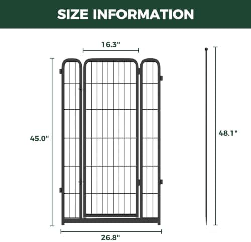 FXW Add-On Gate Panel for Outdoor Dog Playpen, 45" H, Black, Patented - Image 6