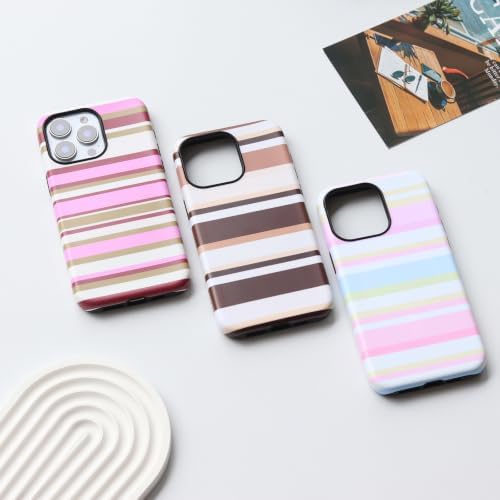 for iPhone 15 Pro Max Case, Magnetic Matte Frosted Dual-Layer Striped Phone Case for Women, Retro Aesthetic Cover Compatible with Mag Safe Accessories - Berry Sage - Image 6