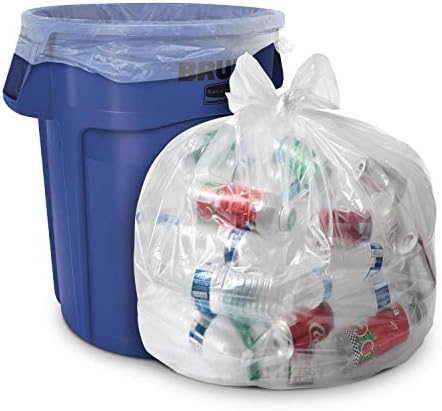 Aluf Plastics 33 Gallon Clear Trash Bags - 33" x 39" - 1.5 MIL (eq) - CSR Series - Heavy Duty Industrial Liners Clear Garbage Bags for Recycling, Contractors, Storage, Outdoor, 1 Count (Pack of 100) by AlufPlastics