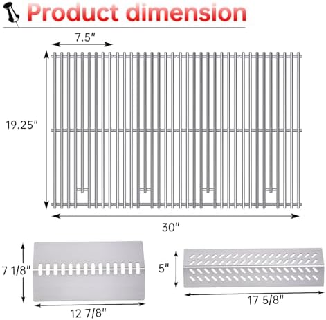 16GA Grill Heat Plates 9MM 16517 Grill Grates for 16631 16520 Bull Grill Replacement Parts, BBQ Bull Angus 4 Burner 47628 47629, Bull Outlaw 26038 26039, Steer Premium 69008, Lonestar 87049 - Image 4