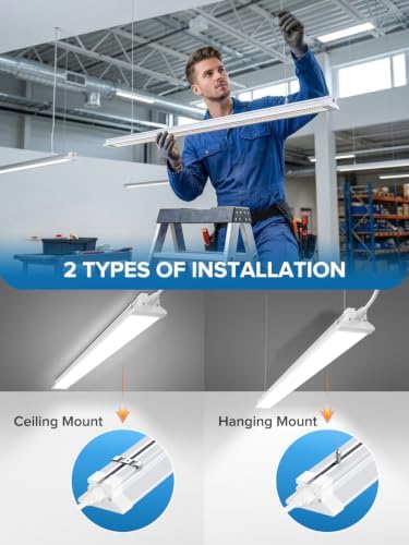 4FT Led Shop Lights, 60W 9000lm 5000K Daylight 4 Foot Led Shop Light - Image 3