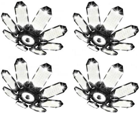 TANBABY 4 Pack Garage Lights, 8+1 Deformable Ceiling Light, 52000LM 6500K by TANBABY