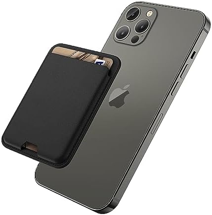 iLodn Magnetic Wallet Compatible with MagSafe for iPhone 17 16 15 14 13 12 Pro Max Air Plus Model, Mag 3 Safe Card Holder Stick on Accessories for Cell Phone & Case, Jet by iLodn