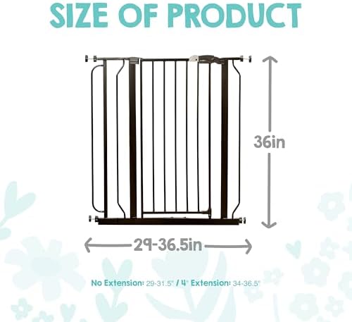 Regalo Safety 36" Extra Tall Baby Gate, Bottom of Stairs & Doorways - Image 2