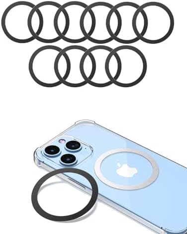 KALAPOP for Magsafe Ring - 10 PCS, Ultra-Thin(0.4mm) Magsafe Sticker, Compatible with iPhone 17/Air/16/15/14/13/12 Series, Samsung Galaxy, Google Pixel Series Black by KALAPOP