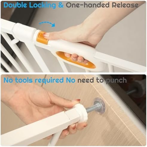 owlie Narrow Baby Gate with Door 23.6-27.6 Inch for Stairs Small Doorways - Image 5