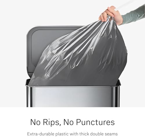 simplehuman Code M 100 Count Odorsorb® Custom Fit Liners, Drawstring Odor Absorbing Trash Bags, One-by-One Mess-Free Dispense, Extra Thick & Double Seamed, 50% PCR Plastic, 40-45 Liter / 11-12 Gallon - Image 4