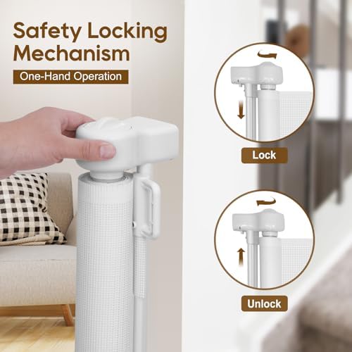 Miumoon 150 inch Reinforced Retractable Baby Gates 34 inch Tall - Image 5