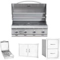 Bullet by Bull Stainless Steel Outdoor Kitchen Grill Set - Built-In Liquid Propane Grill -BBQ Kitchen Island Bundle - Includes 4 Burner Grill, Side Burner, Double Access Door & Double Storage Drawer by Unknown
