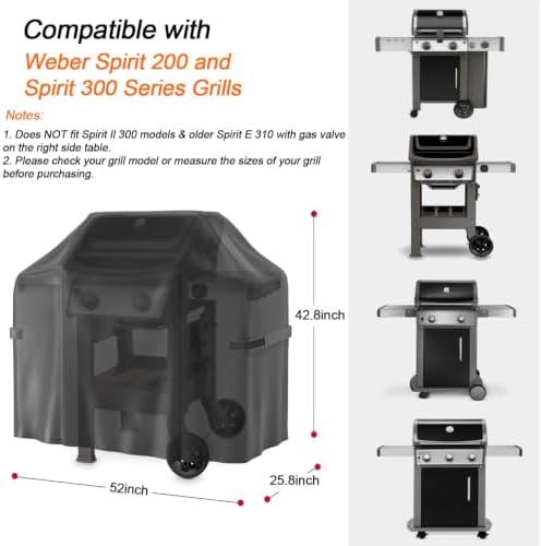 52 Inch Grill Cover for Weber Spirit 200 and 300 Series, Compared to 7106 - Image 2