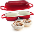 YONILL Mini Double Dutch Oven with Lid for Sourdough Bread Baking (Red) by YONILL
