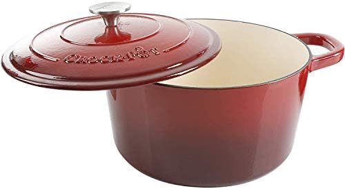 Crock-Pot Artisan 7-Quart Round Enameled Cast Iron Dutch Oven – Scarlet Red, Heavy-Duty Cookware for Slow Cooking, Baking, Roasting with Lid - Image 2