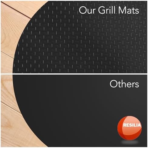 RESILIA Round Under Grill Mat – Heavy Duty, Reusable Outdoor Floor Protector Mats for Deck, Patio, & Garage – Large 36 Inch Diameter, Beige/Tan Orange Peel, Made in The USA - Image 3