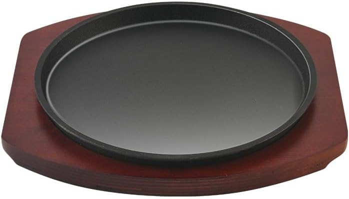 Cast Iron Fajita Plate, Skillet Pan, Steak Platter (9 inch with Base) by YYJINGYOU