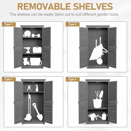 Outvita Outdoor Storage Cabinet, 63in, Grey - Image 4