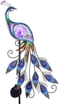 TERESA'S COLLECTIONS Solar Peacock Metal Garden Stake Outdoor Light 33" by TERESASCOLLECTIONS