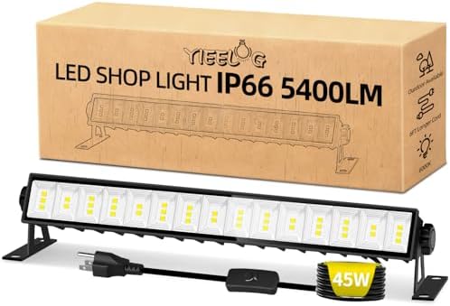 5400LM Shop Light, Plug in Garage Light with Switch, IP66 for Workshop Yard by YIEELOG-DecorYourLife