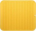 MicoYang Silicone Dish Drying Mat for Multiple Usage,Easy clean,Eco-friendly,Heat-resistant Silicone Mat for Kitchen Counter or Sink,Refrigerator or Drawer Liner Yellow 2XL 24 inches x 18 inches by MicoYang