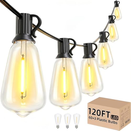 Svater Outdoor String Lights 120 FT, Waterproof Patio Light with 63 Bulbs by Svater