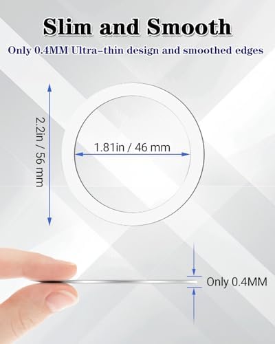 KALAPOP Metal Rings 10PCS,Ultra-Thin(0.4mm) for MagSafe Sticker,Magnetic Adapter,Phone Cases&Wireless Charger,Compatible with iPhone 17/Air/16/15/14/13,Galaxy S24/S23/S22/Kindle(White 10PCS) - Image 3