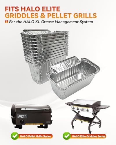 12 Pack Grease Container Foil Liners for HALO Elite Griddles &Pellet Grills - Image 3
