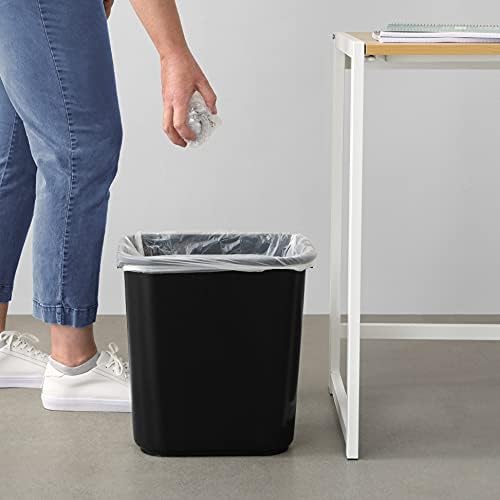 Amazon Basics Rectangular Plastic Office Wastebasket,14.4"L x 10.3"W x 15"H, 7 Gallon, Easy to Clean, Black, Pack of 2 - Image 6