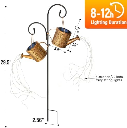 Solar Garden Lights Outdoor Decoration Flower Solar Watering Can Light - Image 5