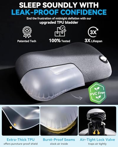 Hikenture Camping Pillow with Removable Cover, Ultralight Inflatable Pillow - Image 4