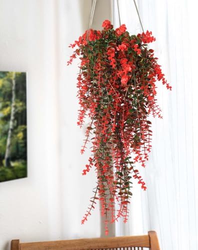 RECUTMS Artificial Monkey Hanging Plants Faux Draping Trailing Greenery 3Pc - Image 5