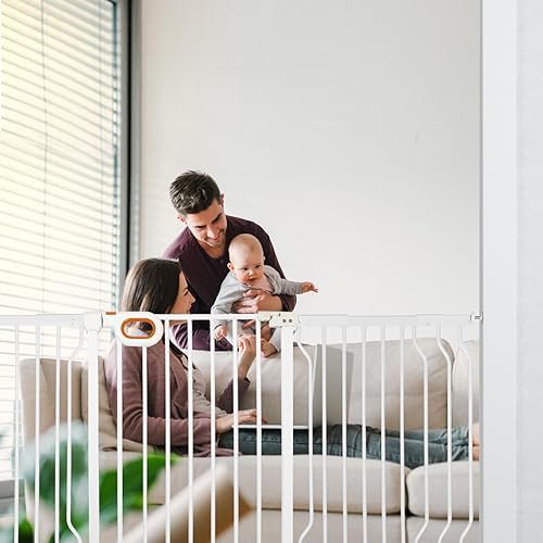 owlie 57 to 66 Inch Extra Wide Baby Gate with Door for Stairs Doorways - Image 6