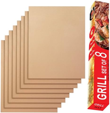 Set of 8 Copper Grill Mats for Outdoor Gas Grill by Renook