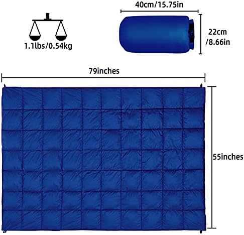 Outdoor Puffy Camping Blanket, Large Outdoor Blanket Waterproof, 55*79'' - Image 2