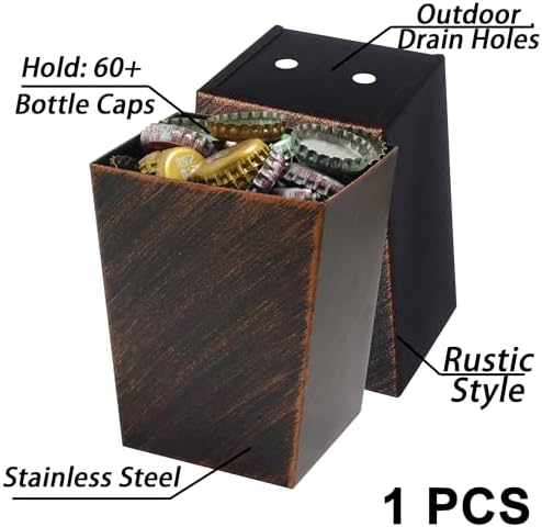 Rustic Stainless Steel Bottle Cap Catcher Wall Mounted with Drainage - Image 2