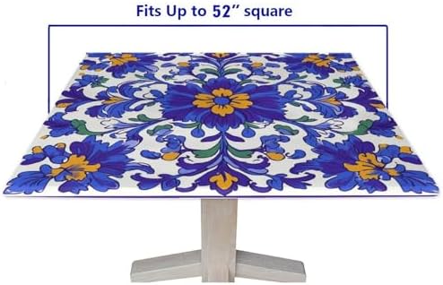 Outdoor Tablecloth Square, Mexican Talavera Pattern Printed on Oilproof Foldable Dining Table Cover, Perfect for Breakfasts Tea Gatherings, Fit for 52" x 52" Square Tables - Image 5