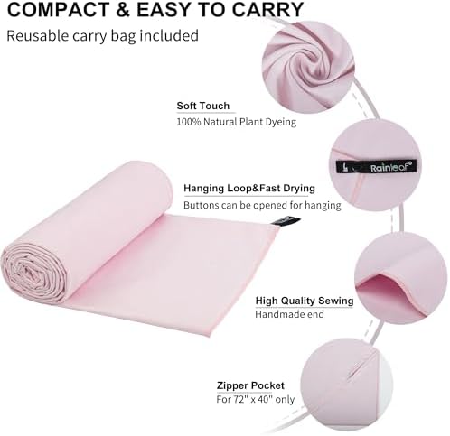 Rainleaf Microfiber Towel Quick Dry Camping & Travel & Gym Towel. Compact - Image 3