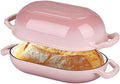 VORRINGARD Enameled Cast Iron Sourdough Bread Oven, Dutch Oven, Loaf Cast Iron Bread Pan for Homemade Bread Baking, Meatloaf Pan with Lid, 5QT, Pink by Unknown