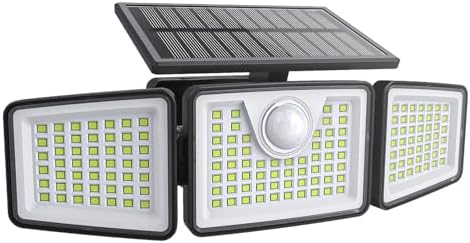 daphino 2500LM Solar Lights, Motion Sensor Outdoor Lights, 3-Head, 1 Pack by ChargebySunLightUpHome
