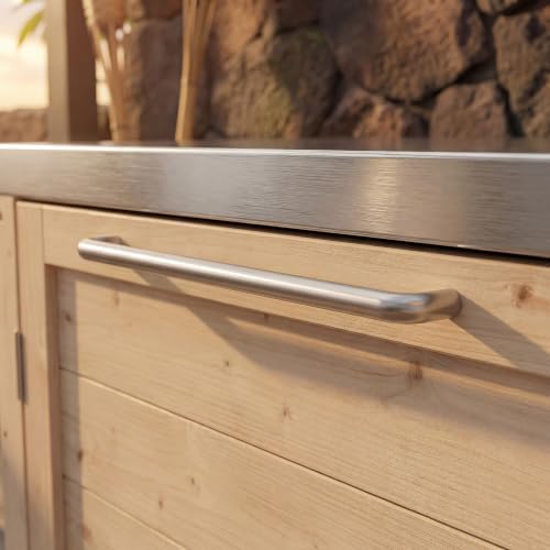 MOUMON Patio Kitchen Storage Cabinet with Stainless Steel Countertop - Image 6
