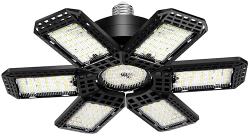 AUDLES 1 Pack Garage Light, 200W 20000LM 6500K LED Shop Lights, Garage Lights Ceiling Led with 6+1 Deformable Panels, Screw in E26/E27 Socket Bulb for Warehouse, Workshop, Basement, Barn Lighting by AUDLES