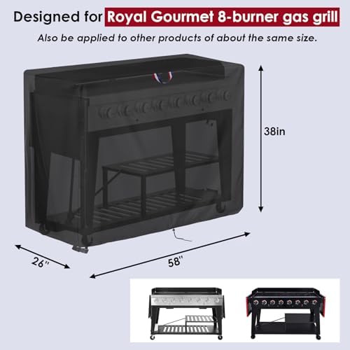 58 inch Grill Cover for Royal-Gourme-t 8-Burner Gas Grill - Image 2