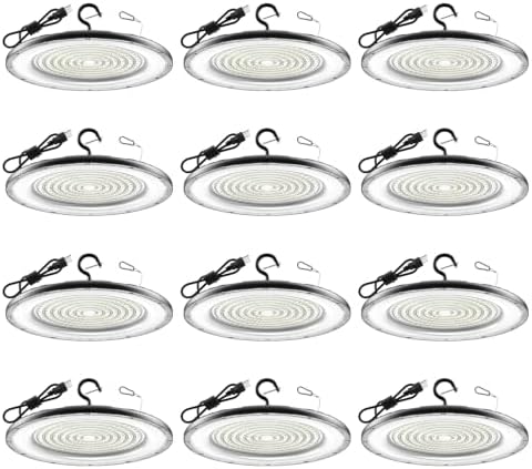AIKVSXER 12Pack UFO LED High Bay Lights, 300W Shop Lights, 45000LM, 6000K by AIKVSXER