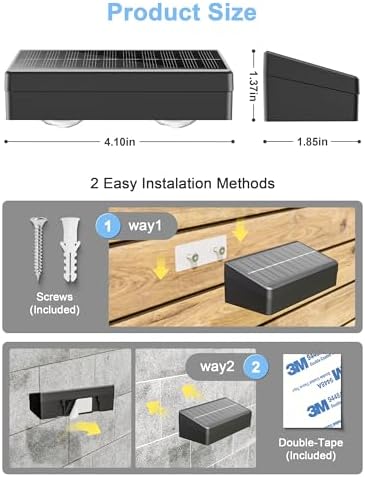 JOFIOS Solar Fence Lights with Remote, Warm White, Cool White and RGB Color Glow LED Outdoor Wall Lights, IP65 Waterproof Solar Lights for Fence, Backyard, Railing, and Deck, Home Improvement, 16 Pack - Image 6
