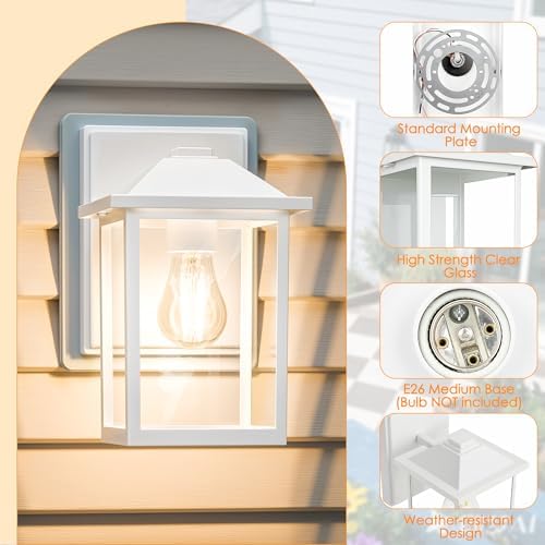 MATAMEYE Outdoor Wall Light Fixture, Exterior Waterproof Porch Lighting - Image 6