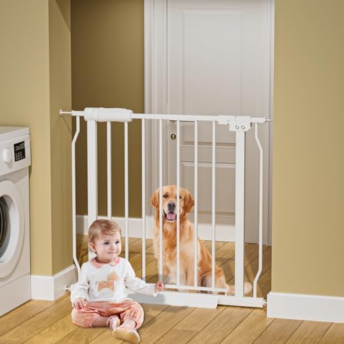 29-34 Inch Wide Baby Gate for Stairs Doorways by HOOOEN