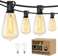 Brightever 50FT Outdoor String Lights 27 Bulbs, 2200K Amber Lights by Brightever