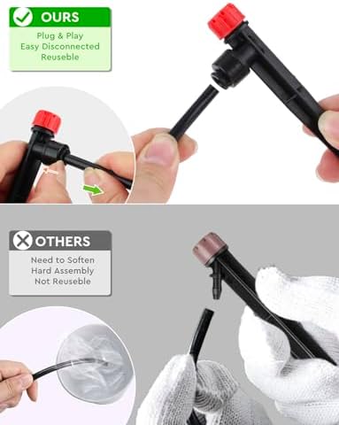 Drip Irrigation System, 40FT 1/2" Mainline & 100FT 1/4" Tubing, with Adjustable Drip Emitters Misting Sprinkler, Efficient Sprinkler System Kit for Flower Bed, Raised Bed, Greenhouse, Lawn - Image 2