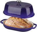 VORRINGARD Enameled Cast Iron Dutch Oven Pot with Dome Lid, Oval Bread Oven for Homemade Sourdough Bread Baking, Oven Safe up to 500°F, 6 Quart, Purple by Unknown