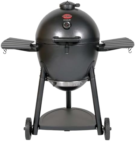 Char-Griller AKORN 20-Inch Kamado Charcoal Grill and Smoker, Triple-Wall Insulated Steel with Cast Iron Grates, Warming Rack and EasyDump Ash Pan, 445 Sq. In. Cooking Area, Graphite by Char-Griller