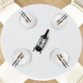 LUSHVIDA Round Tablecloth, Fitted Table Cloth for 57"-68" Tables, White by LUSHVIDA